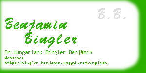 benjamin bingler business card