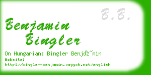 benjamin bingler business card